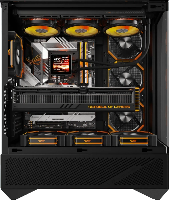 DarkFlash DY460 Black, Glasfenster