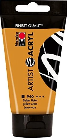 Marabu Artist Acryl Acrylfarbe, gelber ocker, 75ml