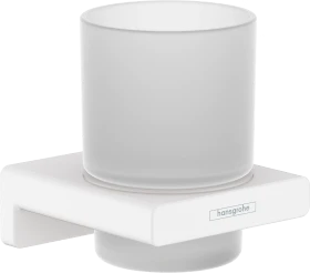 Hansgrohe AddStoris Zahnputzbecher mit Halter mattweiß