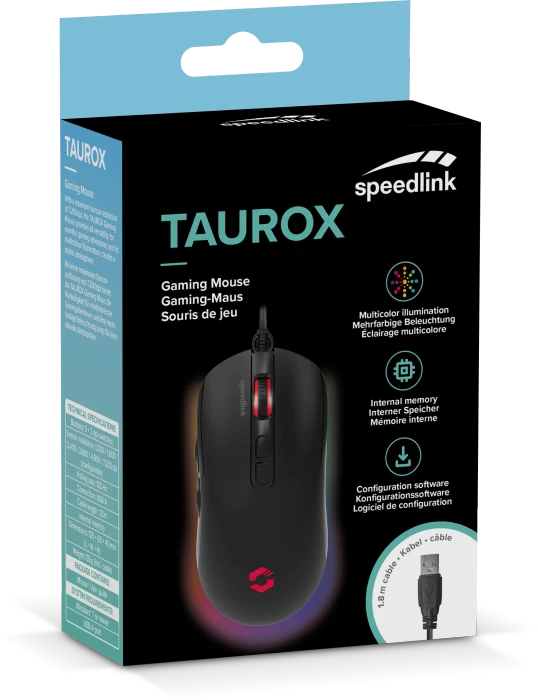 Speedlink Taurox Gaming Mouse schwarz, USB