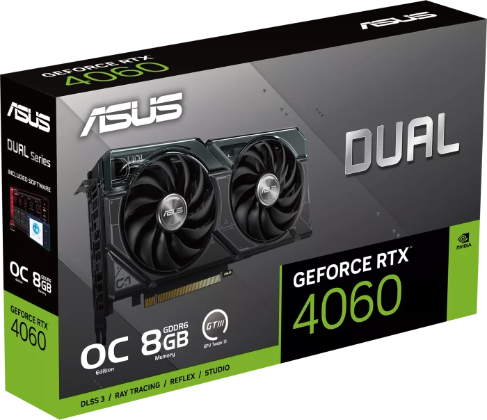 ASUS Dual GeForce RTX 4060 OC, DUAL-RTX4060-O8G, 8GB GDDR6, HDMI, 3x DP