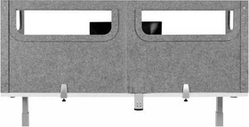 BakkerElkhuizen BE Safety U-Form Tischtrennwand mit Acryl-Fenster, grau/silber, 160x60cm