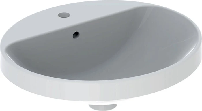 Geberit VariForm Einbauwaschtisch 50x45cm, mit Hahnloch, Überlauf, oval, weiß KeraTect