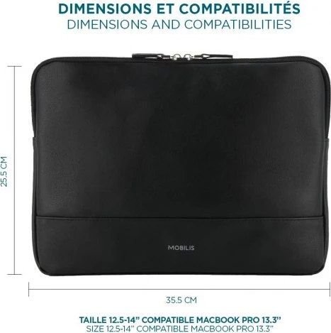 Mobilis Origine 2 Sleeve 2.5-14" Notebookhülle, schwarz