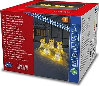 Konstsmide Acryl Lichterkette Füchse klar LED 40x warmweiß