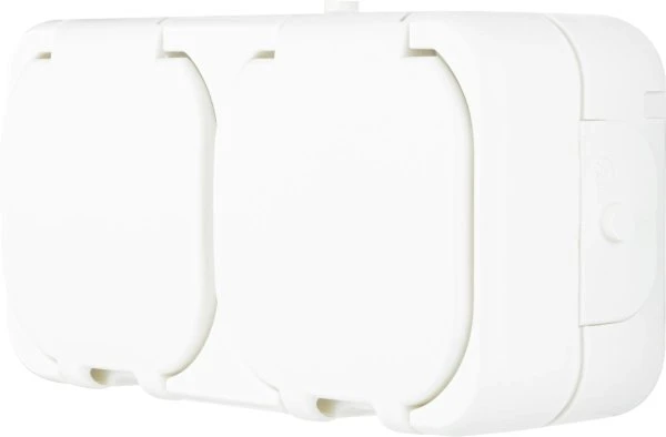 REV Ritter AquaTop Steckdose 2-fach AP IP44, weiß