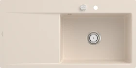Villeroy & Boch Subway Style 60 flat flächenbündig Becken rechts mit Ablauffernbedienung ivory
