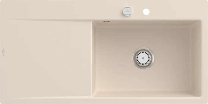 Villeroy & Boch Subway Style 60 flat flächenbündig Becken rechts mit Ablauffernbedienung ivory