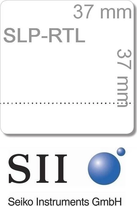 Seiko Instruments RETAIL LABEL PARTIALLY ADHESIV - Warenauszeichnungsetikett mit abtrennbarem Preisauszeichnungsbereich, ML 37 x 37 mm, 560 LABELS/ROLL, beinhaltet 2 Rollen pro Box (SLP-RTL)