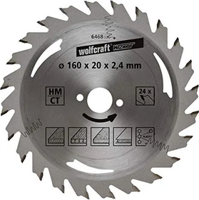 Wolfcraft Serie Silber Kreissägeblatt 24Z, 160x2.4x20mm, 1 Stück