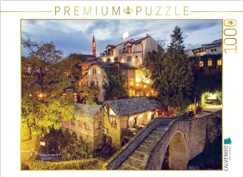 Calvendo Mostar- Blick über die kleine alte Bogenbrücke aus Stein