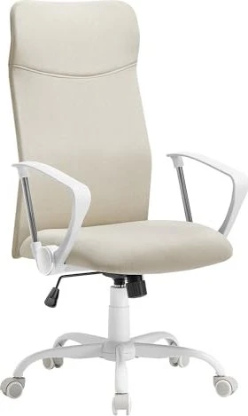 Songmics Bürostuhl gepolstert, höhenverstellbar und neigbar, beige