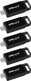 PNY Elite Type-C 64GB, USB-C, USB 3.2 Gen 1×1, 5er-Pack