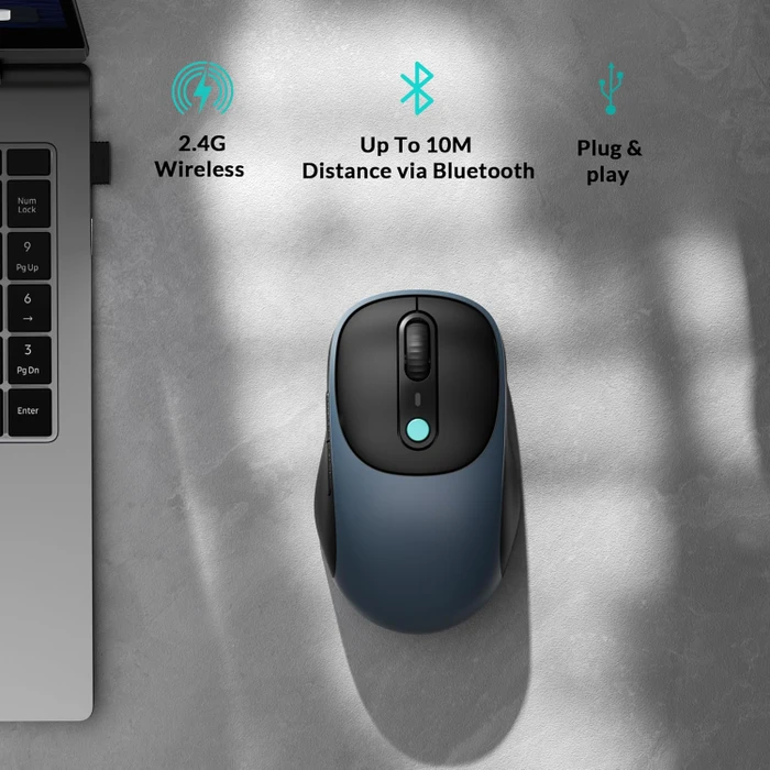 Keychron BM24 Wireless Mouse Space Gray schwarz/grau, USB/Bluetooth