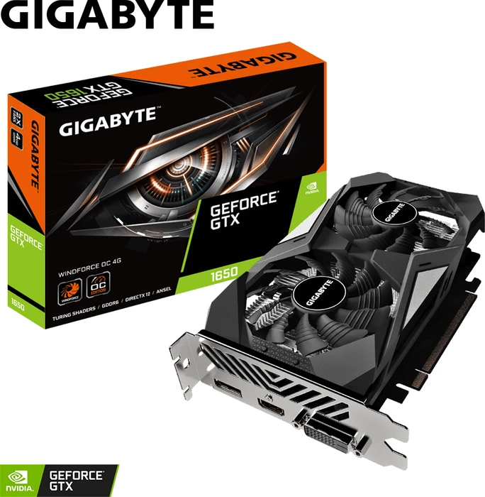 GIGABYTE GeForce GTX 1650 D6 Windforce OC 4G (Rev. 2.0), 4GB GDDR6, DVI, HDMI, DP