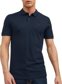 Jack & Jones Einfarbig Poloshirt kurzarm navy blazer (Herren)