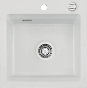 systemceram Kara 51 Einbau Becken mittig mit Ablauffernbedienung satin