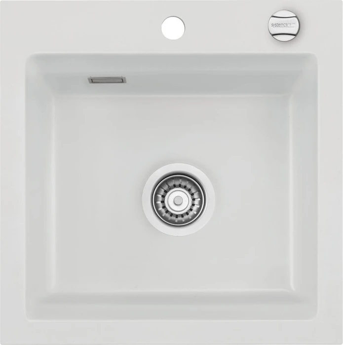 systemceram Kara 51 Einbau Becken mittig mit Ablauffernbedienung satin