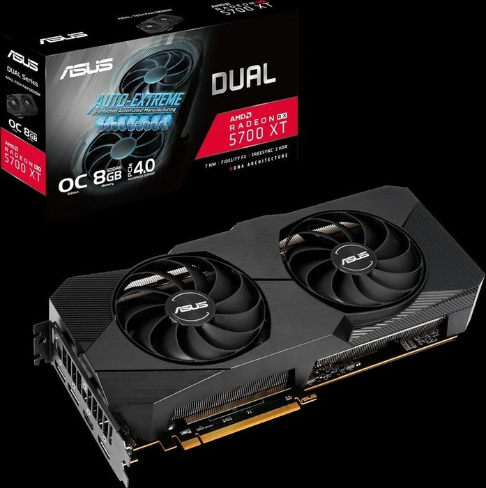 ASUS Dual Radeon RX 5700 XT OC EVO, DUAL-RX5700XT-O8G-EVO, 8GB GDDR6, HDMI, 3x DP