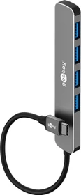Wentronic goobay Slim 4-Port USB-Hub, 4x USB-A 3.0, USB-C 3.0 [Stecker] (79157)