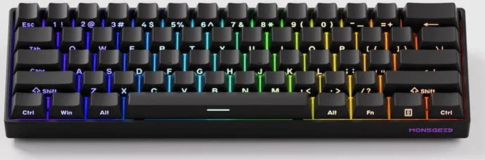 Akko MonsGeek FUN60 Pro HE, schwarz, LEDs RGB, hot-swap, Akko Glare Magnetic, USB, US