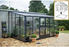 Juliana Veranda 12.9m² 3mm Sicherheitsglas Gewächshaus anthrazit/schwarz