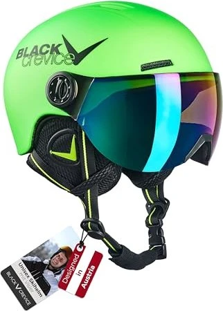 Black Crevice Leogang Helm neon green (Junior)