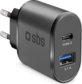 SBS Mobile USB-C Ladegerät mit Schnellladefunktion 10W schwarz
