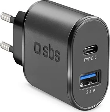 SBS Mobile USB-C Ladegerät mit Schnellladefunktion 10W schwarz