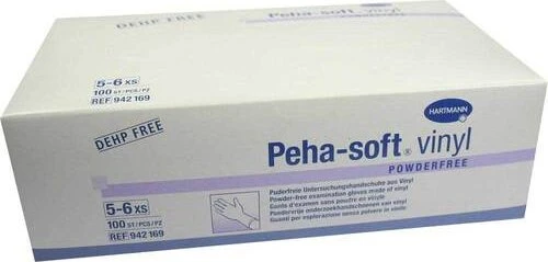 Hartmann Peha-soft Vinyl powderfree Einweghandschuhe XS, 100 Stück (9421698)
