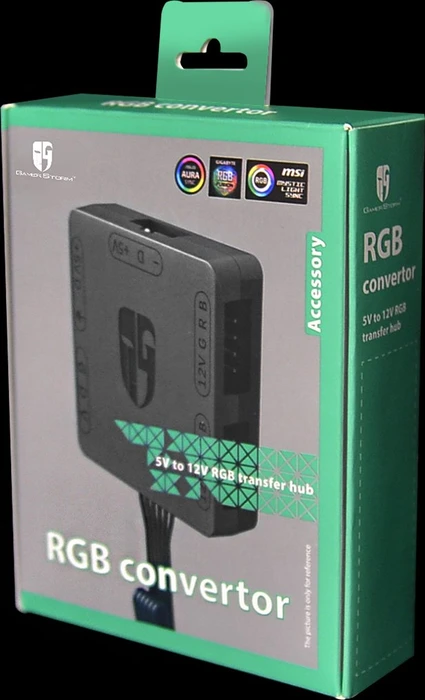 DeepCool RGB Convertor, 5V ARGB Komponenten auf 12V RGB Motherboard Transfer Hub, Adapter