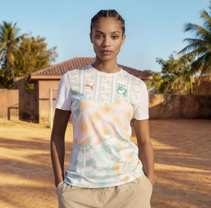 Puma FIFA WM 2026 Elfenbeinküste Auswärtstrikot kurzarm puma white/warm chestnut (Damen)