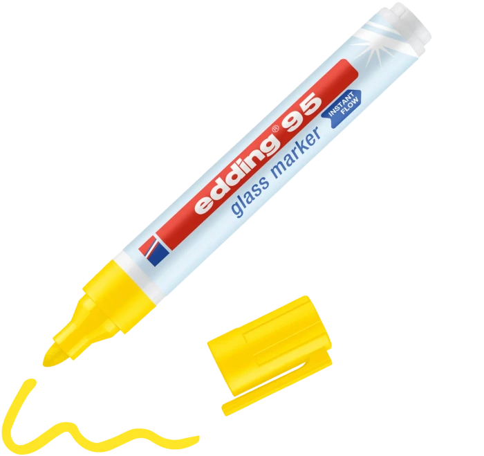 edding 95 Glasmarker gelb, 10er-Pack