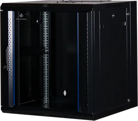 Rockstable 19" Wandschrank 12HE, Sicherheitsglastür, IP2X, schwarz, 600mm tief