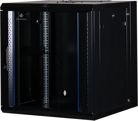 Rockstable 19" Wandschrank 12HE, Sicherheitsglastür, IP2X, schwarz, 600mm tief
