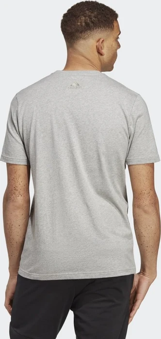 adidas Essentials Single Jersey Linear Embroidered Logo T-Shirt kurzarm medium grey heather (Herren)
