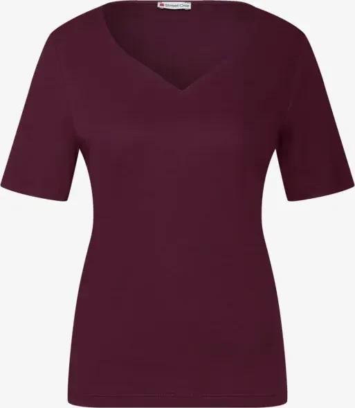 Street One Herzausschnitt T-Shirt kurzarm noble red (Damen)