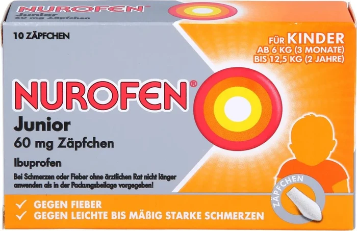 Nurofen Junior 60mg Zäpfchen, 10 Stück