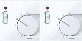 Merten System M Zentralplatte für Raumtemperaturregler-Einsatz, aktivweiß glänzend