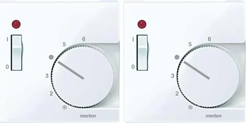 Merten System M Zentralplatte für Raumtemperaturregler-Einsatz, aktivweiß glänzend