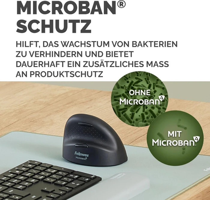 Fellowes Breyta Plus Vertical Mouse, medium, schwarz, USB/Bluetooth