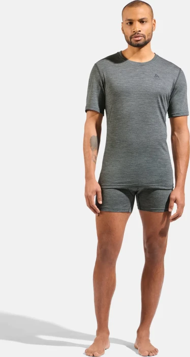 Odlo Natural Merino 160 Baselayer Funktionsshirt kurzarm odlo steel grey melange (Herren)