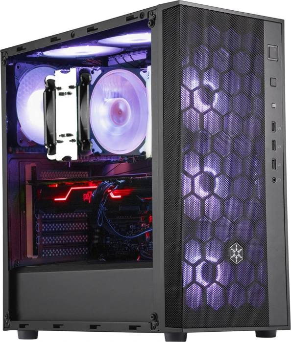 SilverStone Fara R1, schwarz, Glasfenster