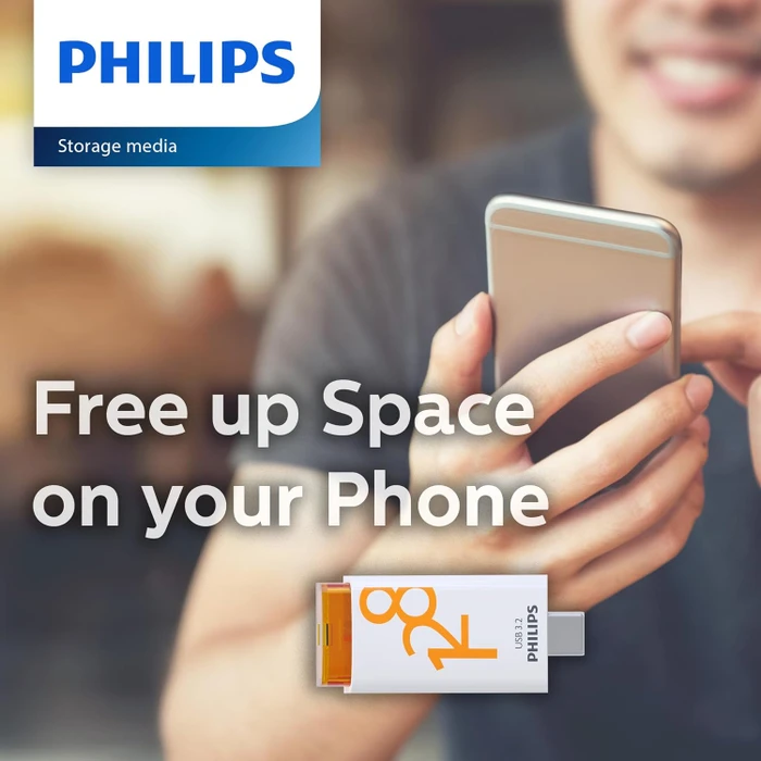 Philips Flash Drive Click Edition 128GB weiß/orange, USB-C, USB 3.2 Gen 1×1