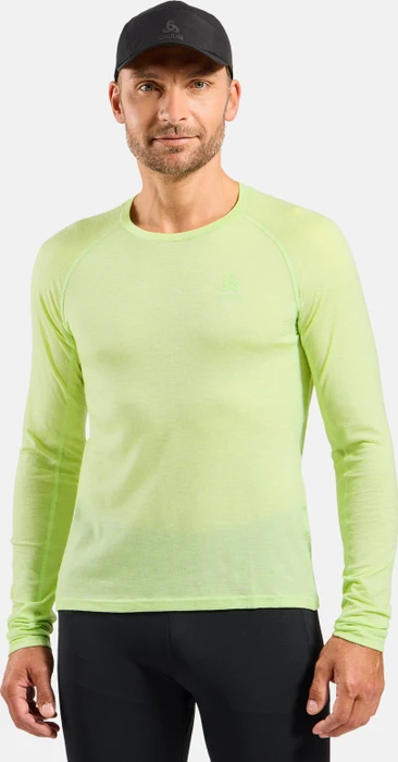 Odlo X-Alp Performance Wool 115 Laufshirt langarm shadow lime melange (Herren)