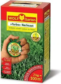 WOLF-Garten Nachsaat-Rasen LR100 | Turbo-Nachsaat Rasensamen 100m² | 30% schnellere Keimung | BioActive Image
