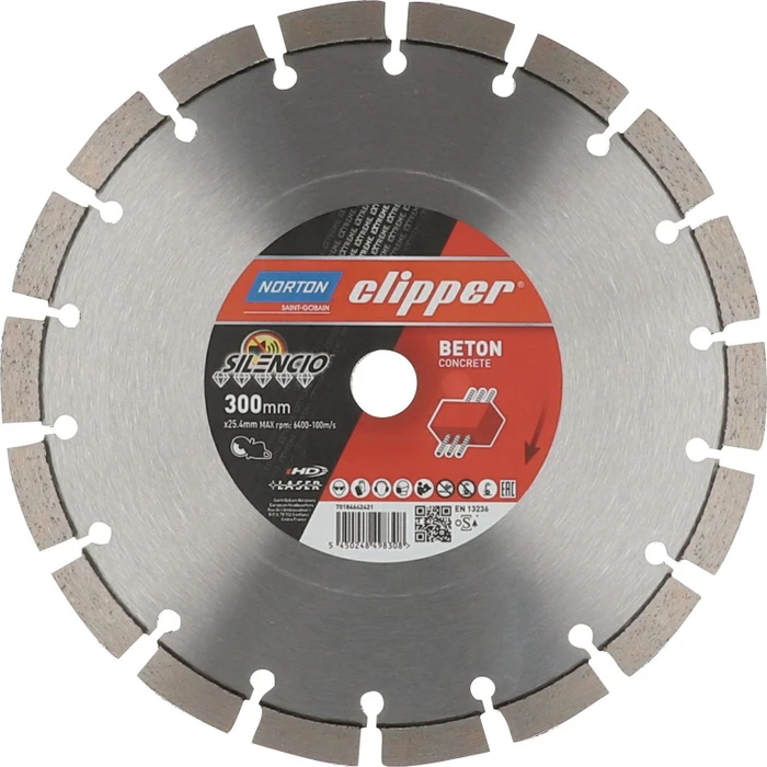 Norton Clipper Extreme Beton Silencio Diamanttrennscheibe, 300x3.1x25.4mm, 1 Stück