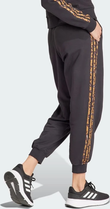 adidas Essentials 3-Streifen Animal-Print Trainingshose 7/8 schwarz (Damen)