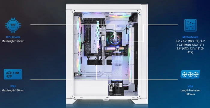 Thermaltake CTE T500 TG ARGB Snow, weiß, Glasfenster