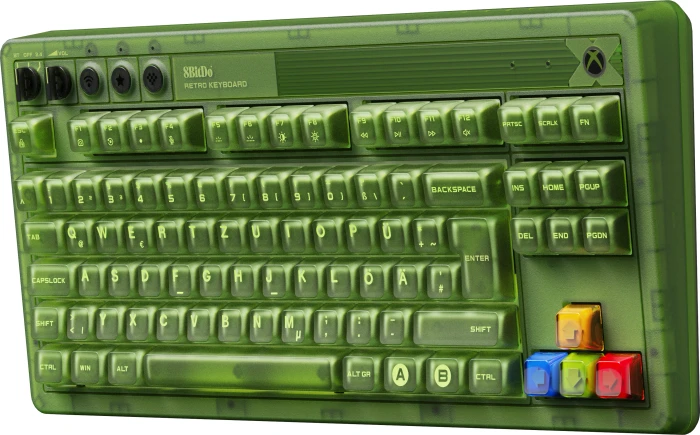 8BitDo Retro 87 Mechanical Keyboard, Xbox Edition, grün, Kailh Box Jellyfish X, USB/Bluetooth, DE